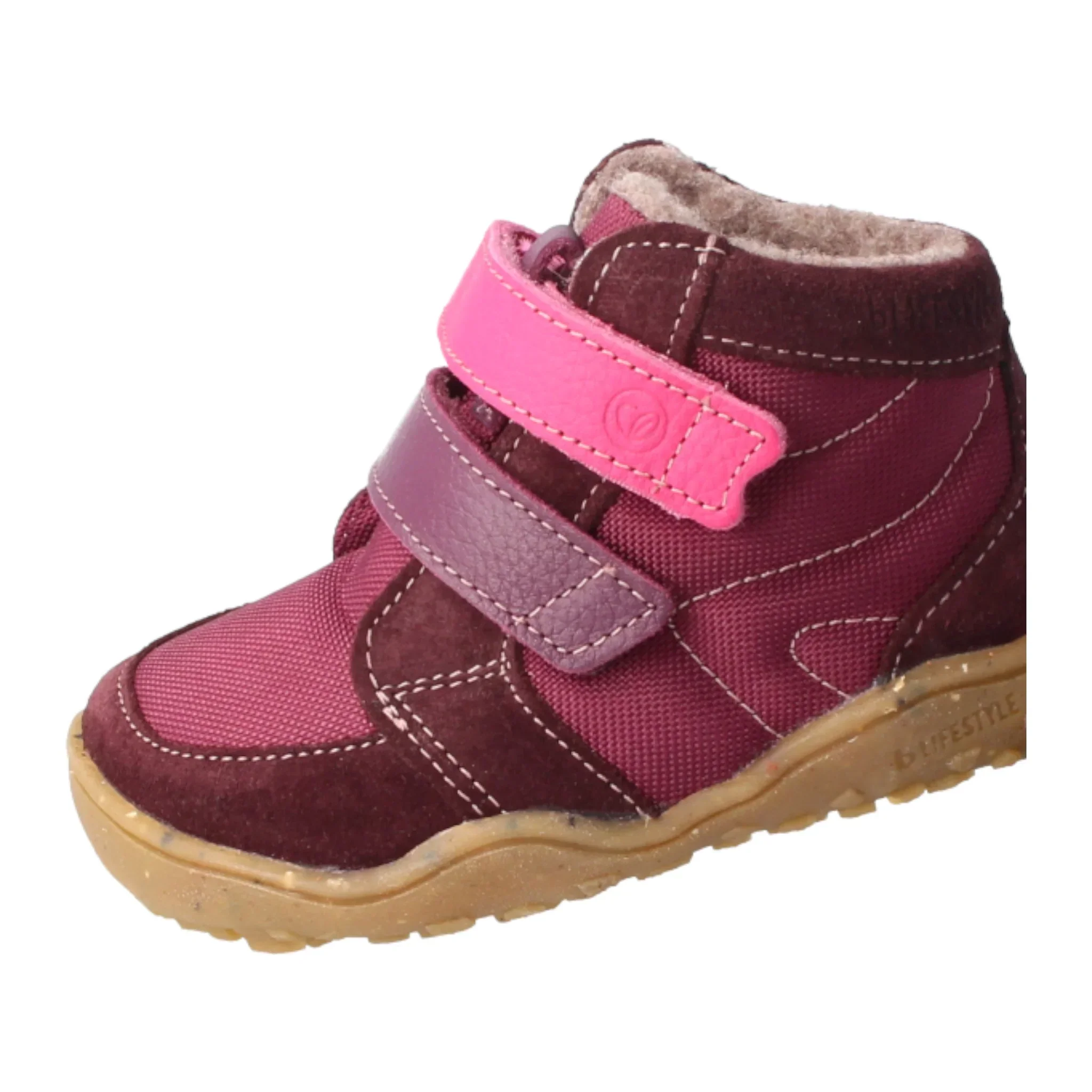 bLIFESTYLE biberSTYLE TEX pflaume - Bio-Leder Textil Kinderschuhe mit Wollvlies – Bild 7