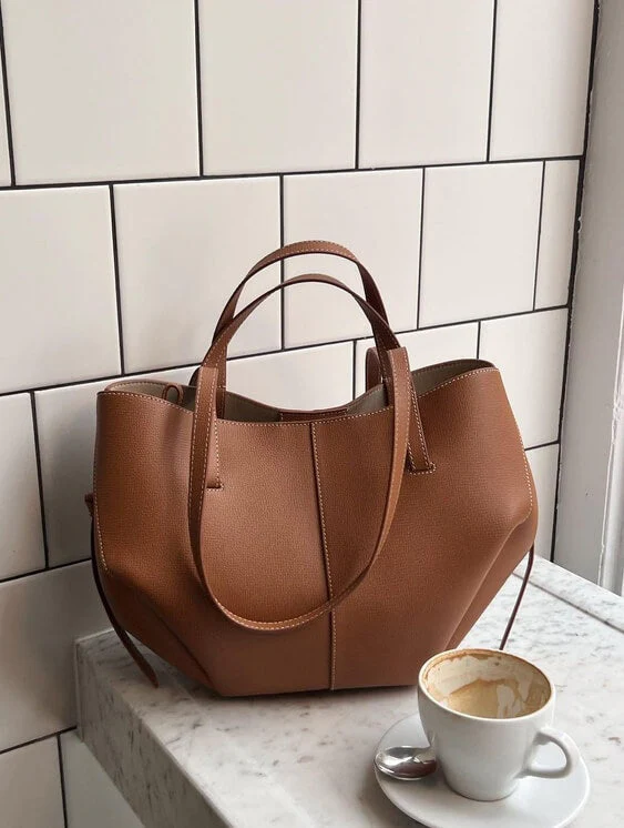 Geräumige Vintage Tote Bag Damen Umhängetasche – Bild 4