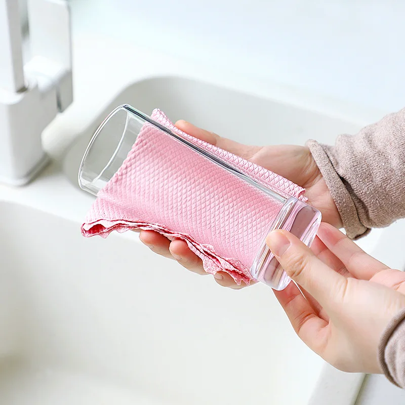 Mikrofaser Fischschuppen Spültücher – Super Saugfähige Ölabweisende Küchen Reinigungstücher | Glas- & Fensterwischtücher für Haushalt – Bild 7