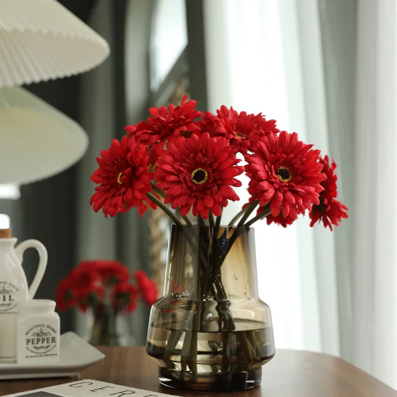 5/10 Stück Künstliche Seiden-Gerbera-Blütenköpfe – Realistische Margeriten für Hochzeit, Garten & Wohnraumdekoration – Bild 7