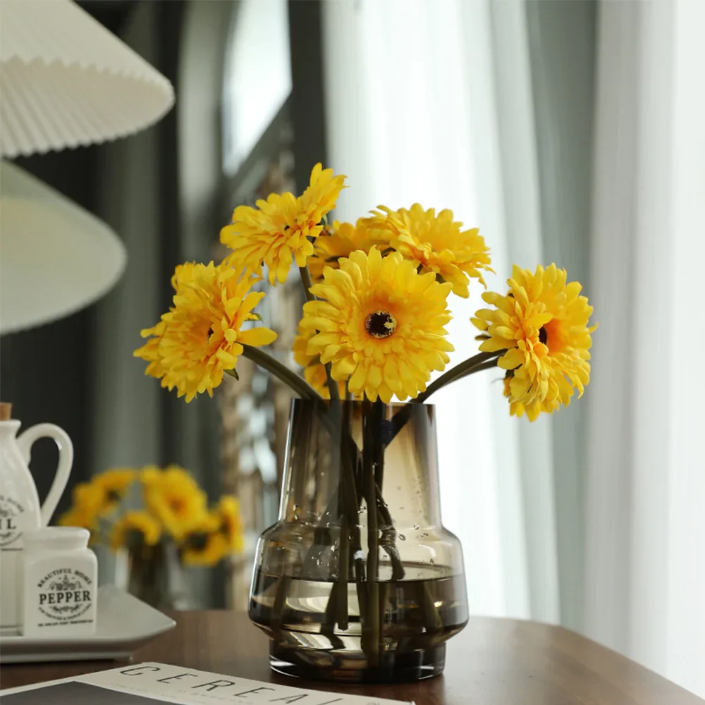 5/10 Stück Künstliche Seiden-Gerbera-Blütenköpfe – Realistische Margeriten für Hochzeit, Garten & Wohnraumdekoration – Bild 4